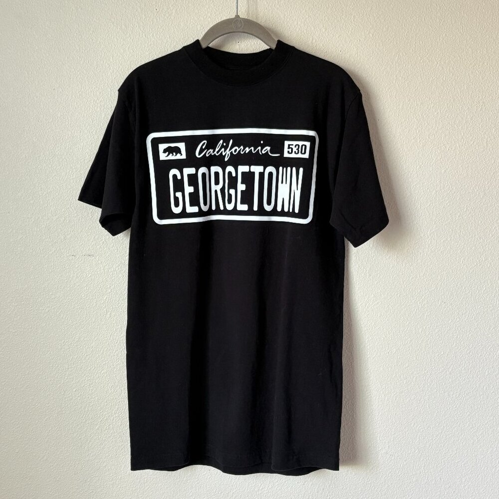 California 530 Georgetown Graphic T Shirt Crewneck Size M Tall Black Pro Cali